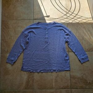 American Eagle Outfitters Blue Ribbed Long Sleeve